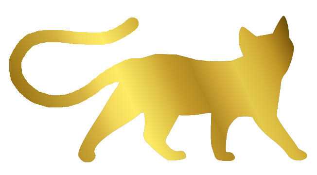 Goldener Daemonenkater sieht nach rechts